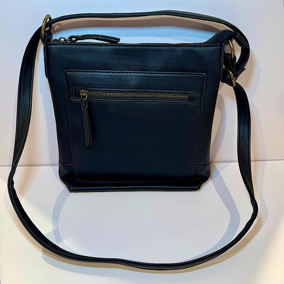 Style & Co. Handbags - Style & Co Hudsonn North South Crossbody In Black Faux Leather